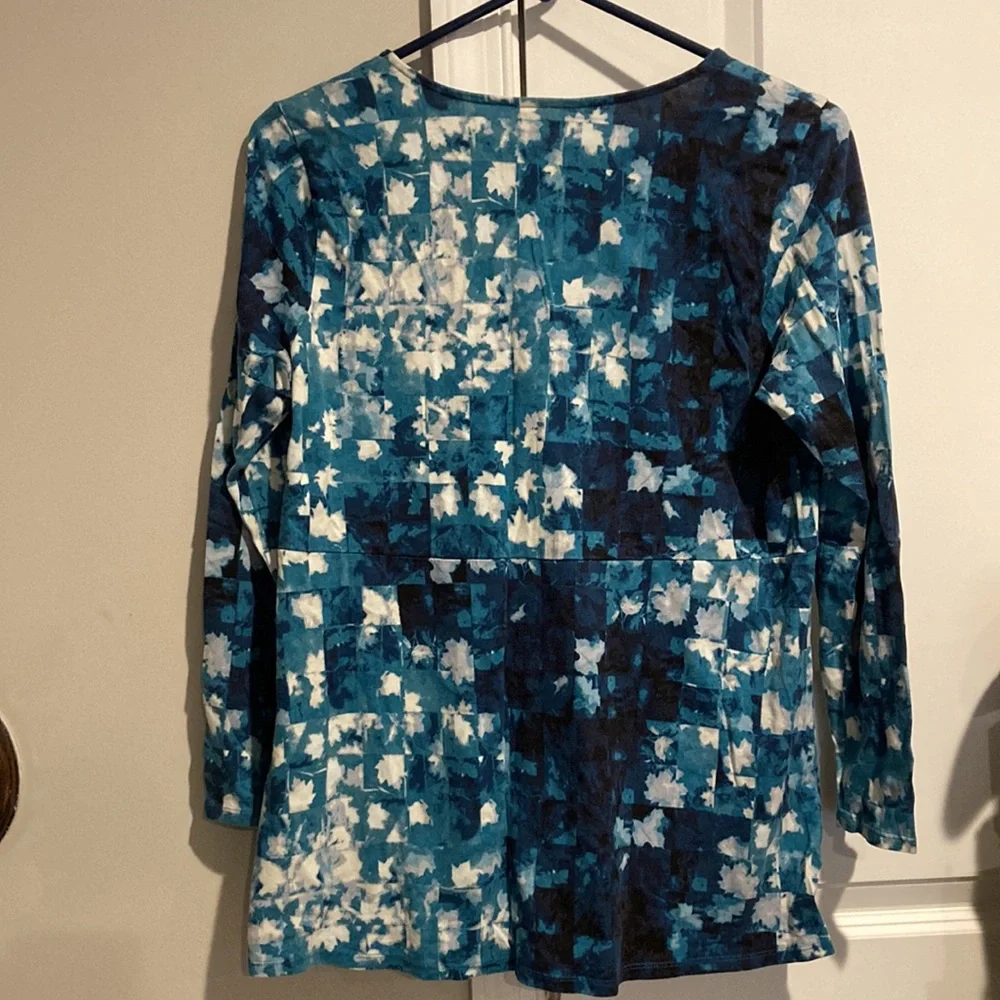 PureJill Teal Blue Shirt with Pockets - Picture 7 of 8